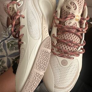 Men's Cream and Pink Athletic Shoes